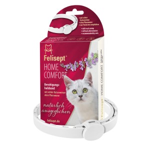 Felisept Home Comfort Beruhigungshalsband für Katzen, mit Katzenminze, reduziert Stress.