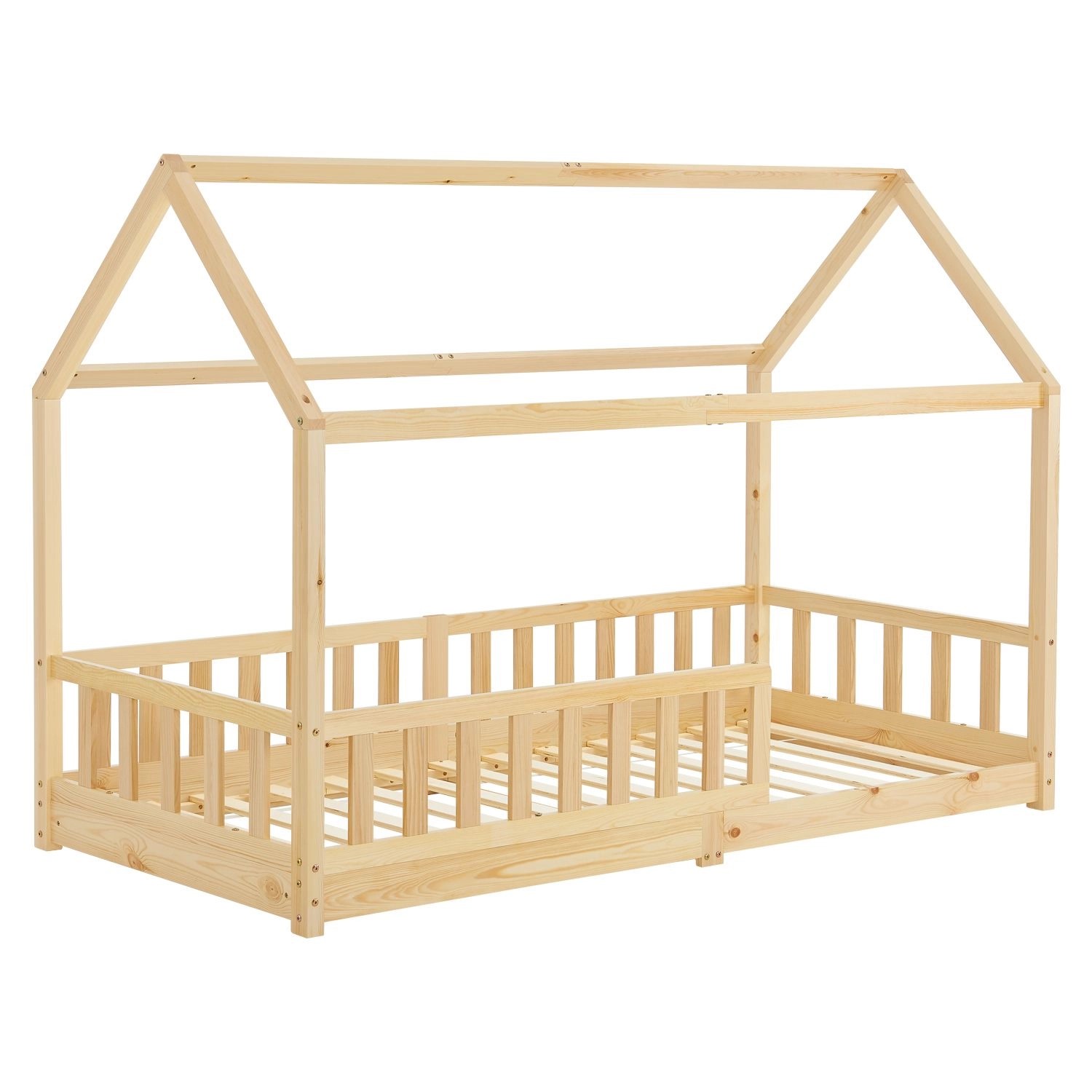 Juskys Kinderbett Marli 90 x 200 cm Natur
