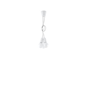 Weiße Sollux Lighting Hängeleuchte Diego 3 mit drei E27 Fassungen. Modernes Design für Lampen & Leuchten.