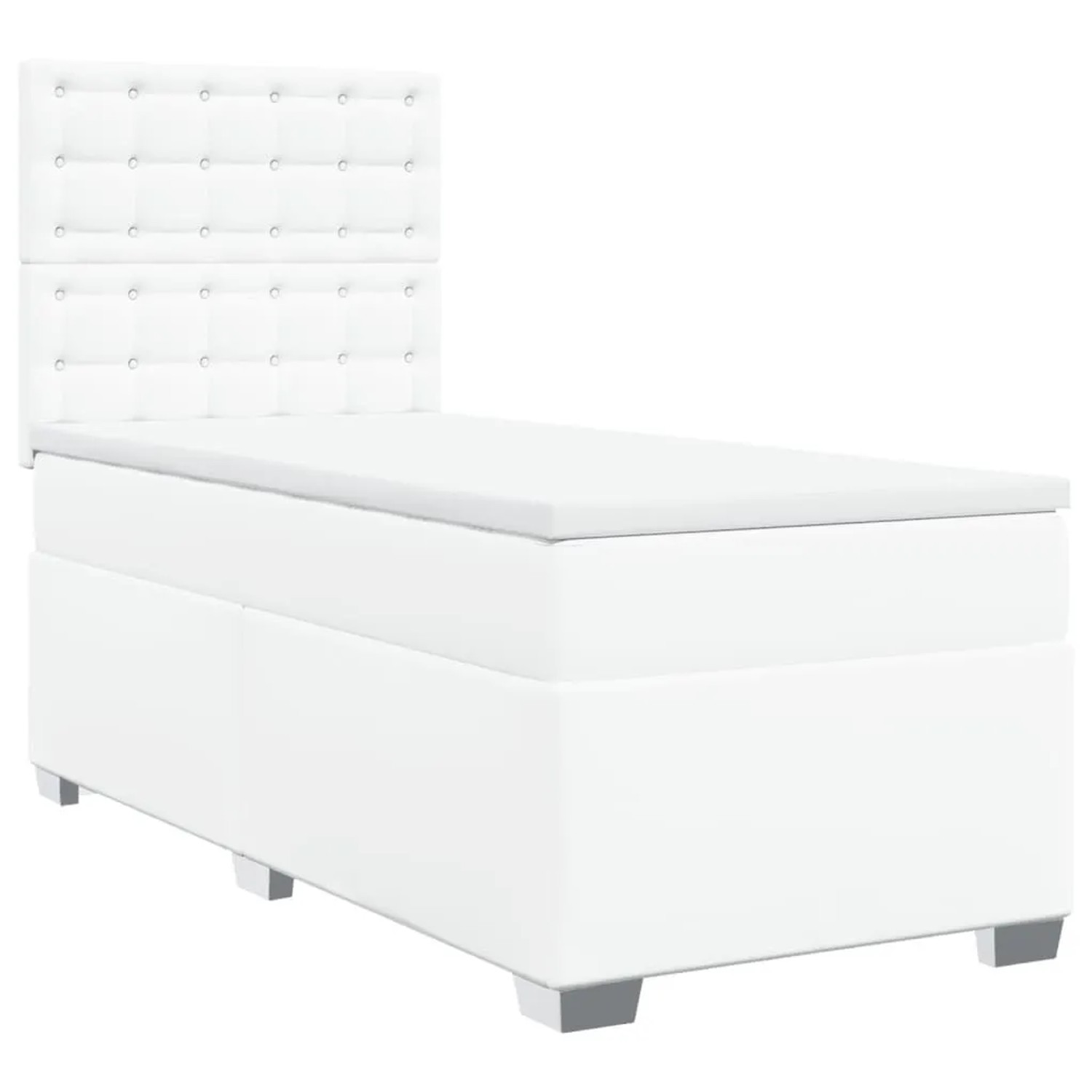 vidaXL Boxspringbett mit Matratze Weiß 90x190 cm Kunstleder 3293001 günstig online kaufen