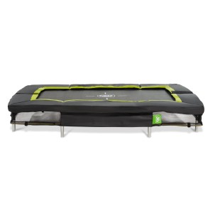 Schwarzes Exit Silhouette sports Bodentrampolin, 153x214 cm, ohne Netz. Ideal für kleine Gärten.