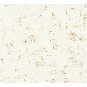 PROFHOME Vliestapete in Steinoptik, weiß und goldfarben, für Wandgestaltung.