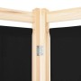 Detailansicht des schwarzen VidaXL Raumteilers mit Holzrahmen und Scharnier.