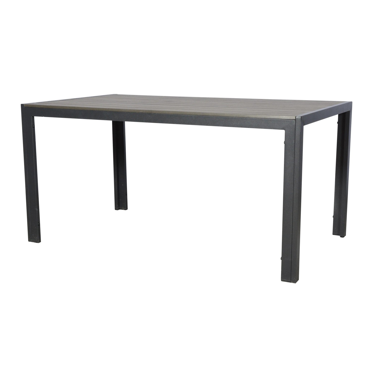 Rechteckiger ebuy24 Cirl Gartentisch, 150 cm, in Schwarz und Grau. Moderner Outdoor-Tisch.