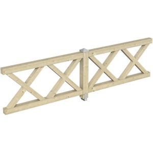 Skan Holz Brüstung Andreaskreuz, 335x84cm, Fichte Natur für Lauben & Pavillons.