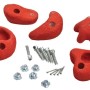 T&J Klettersteine, 5er Set, rot, für Gartenspielgeräte. Inkl. Schrauben und Muttern.