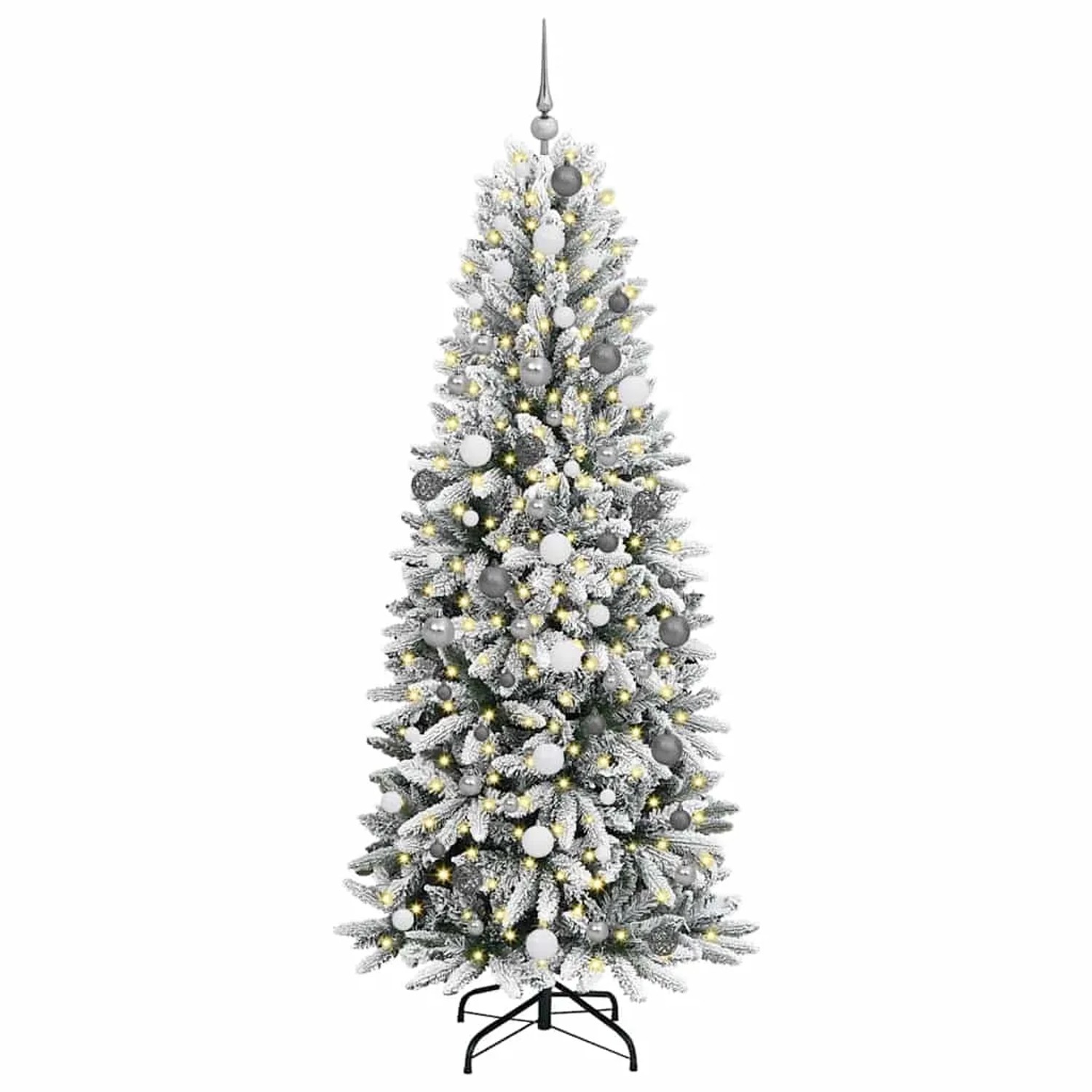 vidaXL Künstlicher Weihnachtsbaum mit 300 LEDs Weiß 78 x 78 x 210 cm 3396056
