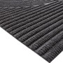 Anthrazitfarbene Struktur-Fußmatte 60x90 cm mit Streifenmuster für den Innenbereich.