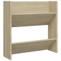Wand-Schuhschrank Sonoma-Eiche aus Holzwerkstoff mit 2 Kippböden. Kompakte Schuhkommode für den Flur.