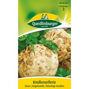 Quedlinburger Knollen-Sellerie 'Mars' Samenpackung mit Sellerieknollen und Petersilie.
