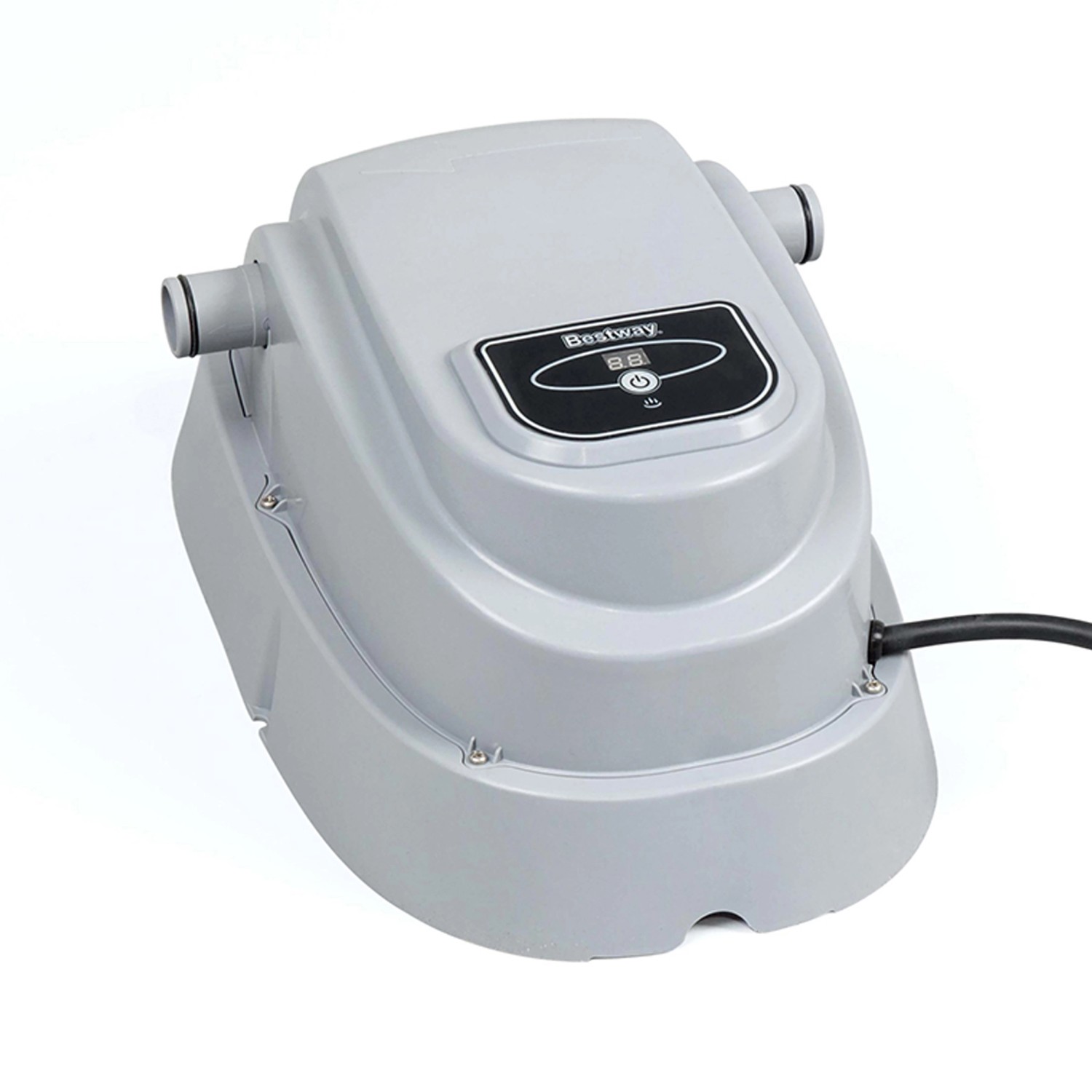 Bestway Pool Heizgerät, graues Gehäuse mit Display und Anschlüssen für Poolsystem.