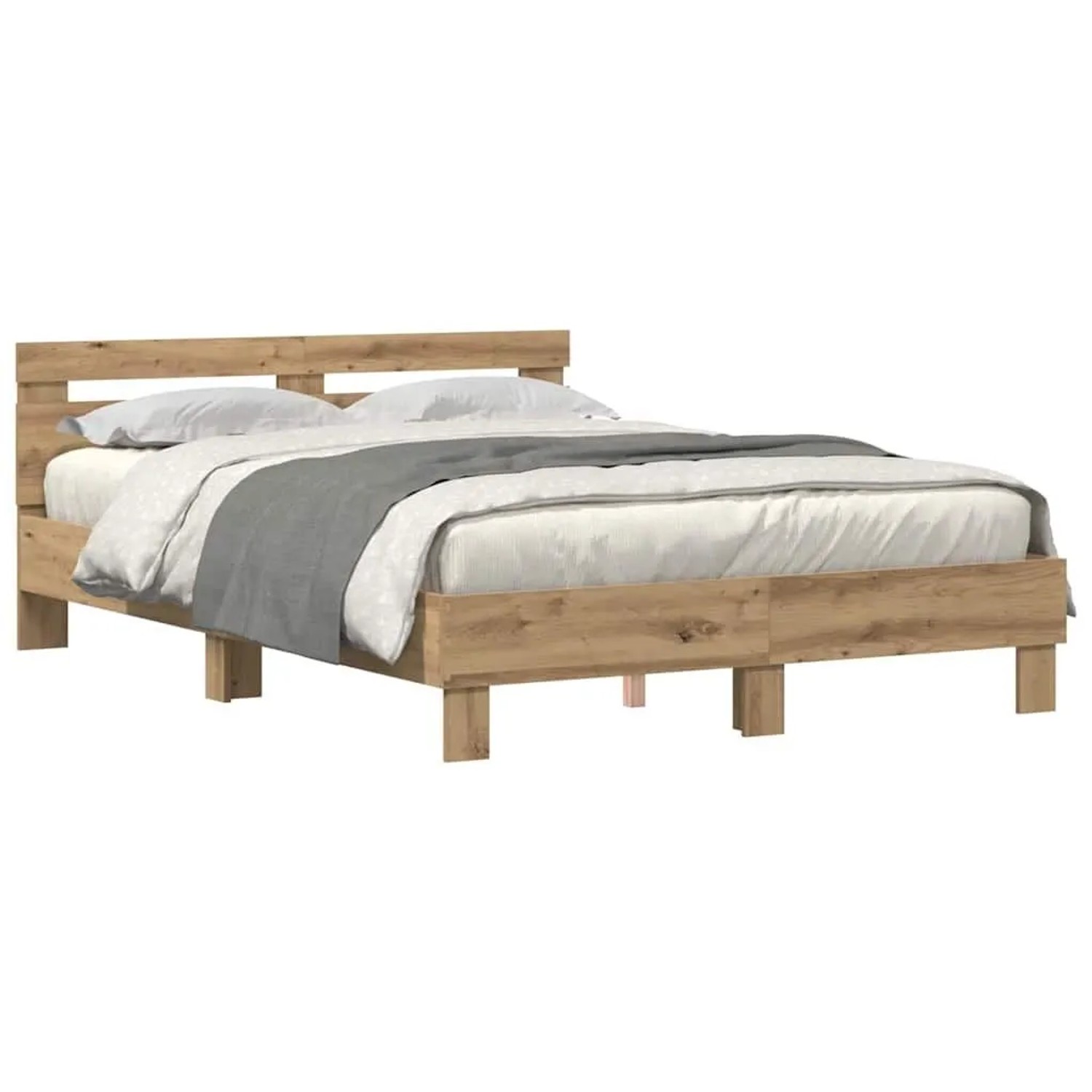 vidaXL Bettgestell Artisan-Eiche 150 x 200 cm Holzwerkstoff 3333943