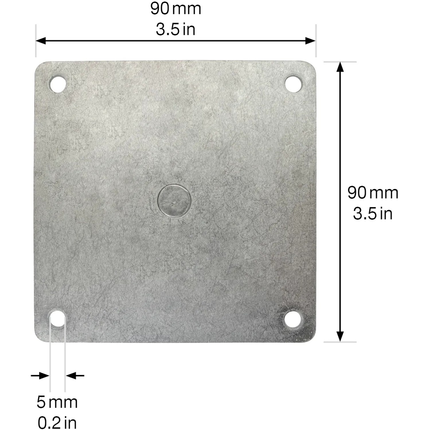 Wagner Anschraubplatte ST 3991, 90x90mm, Stahl verzinkt für Möbelbeine und Teno-System.
