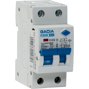 Fehlerstrom-/Leitungsschutzschalter (FI/LS) zum Schutz vor Kurzschluss und Überlast.