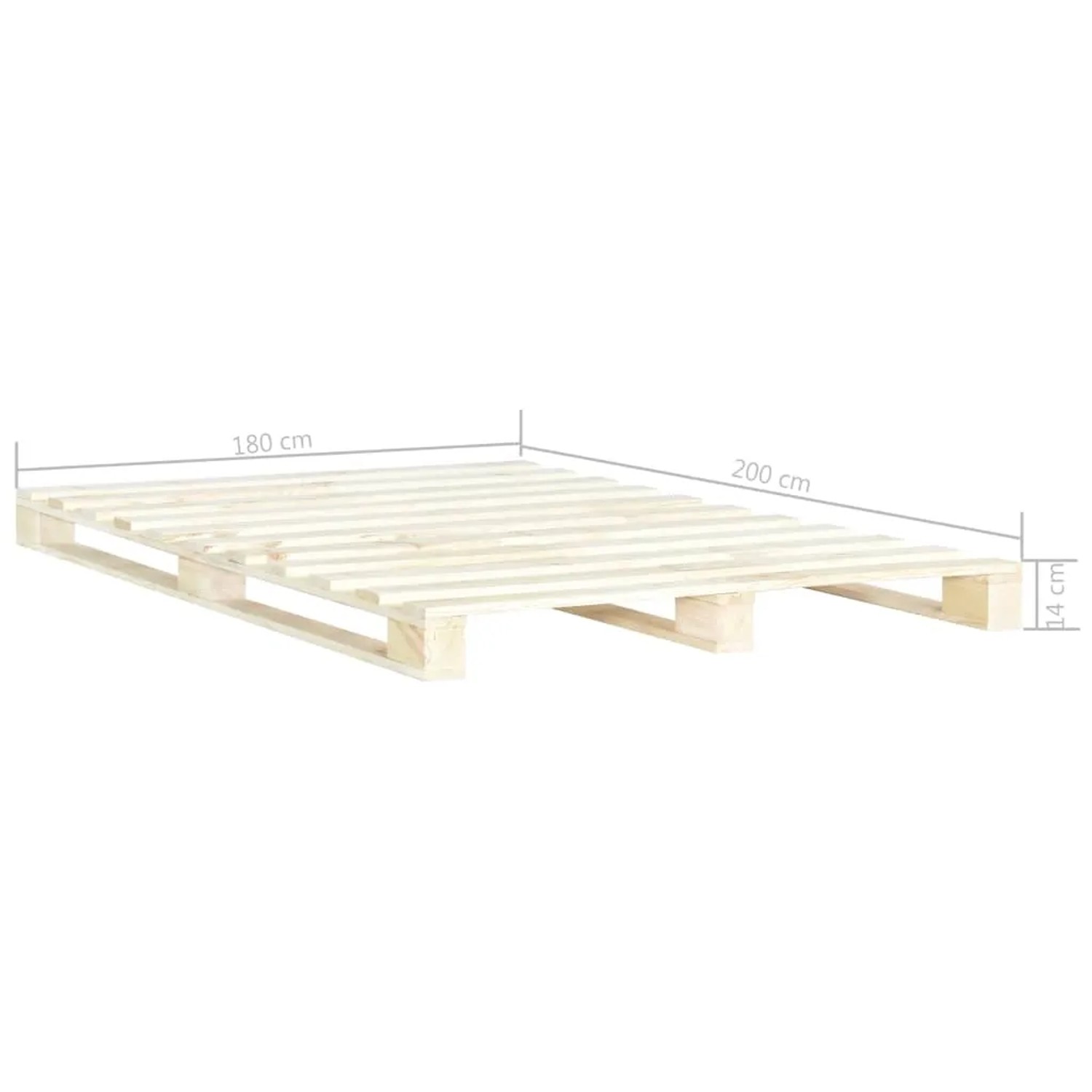 vidaXL Palettenbett 180x200 cm aus Kiefernholz, Lattenrost für Matratze