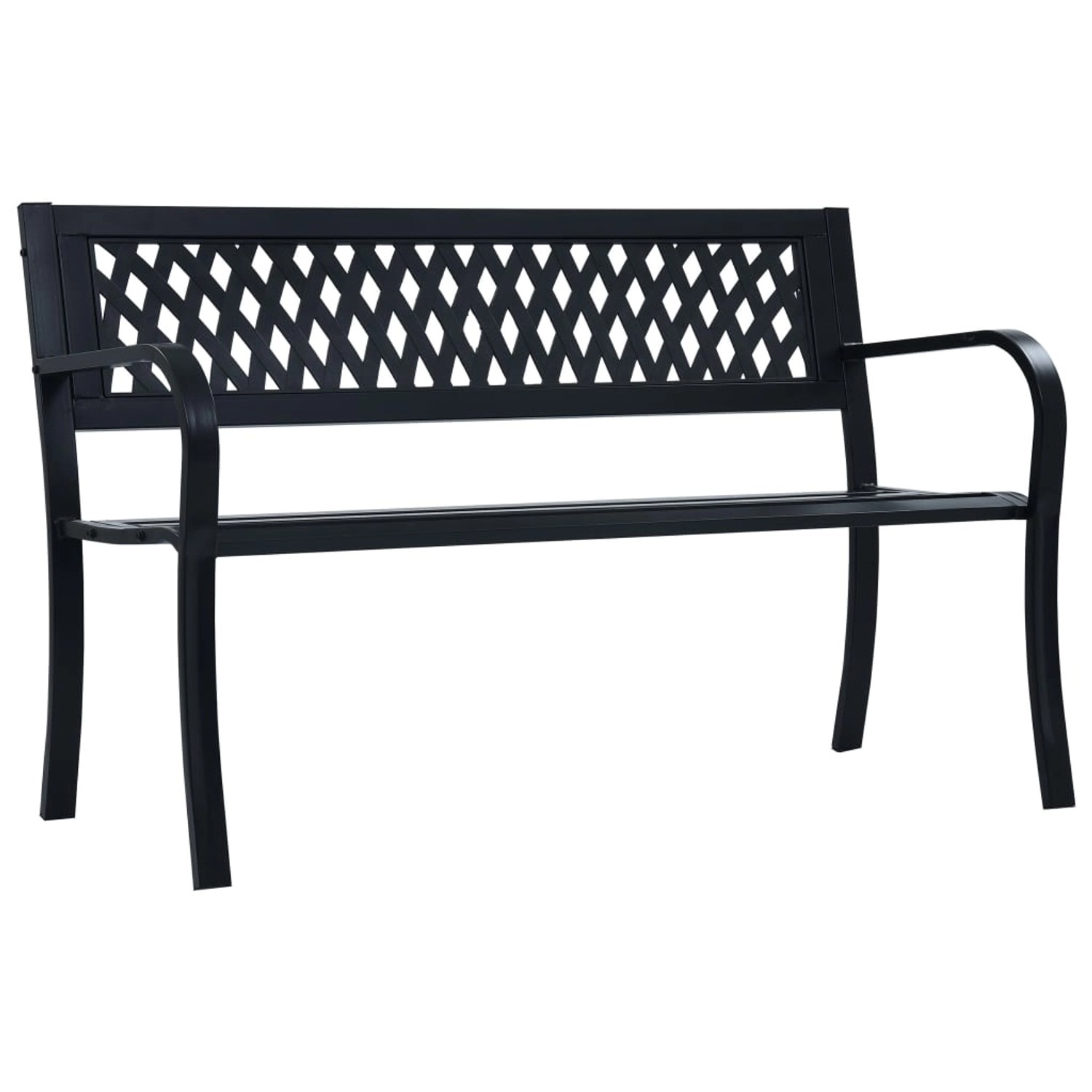 vidaXL Gartenbank Schwarz 120 cm Stahl günstig online kaufen