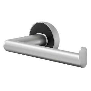 Tiger Cooper Toilettenpapierhalter, L-Form, Edelstahl/Schwarz, ohne Deckel.