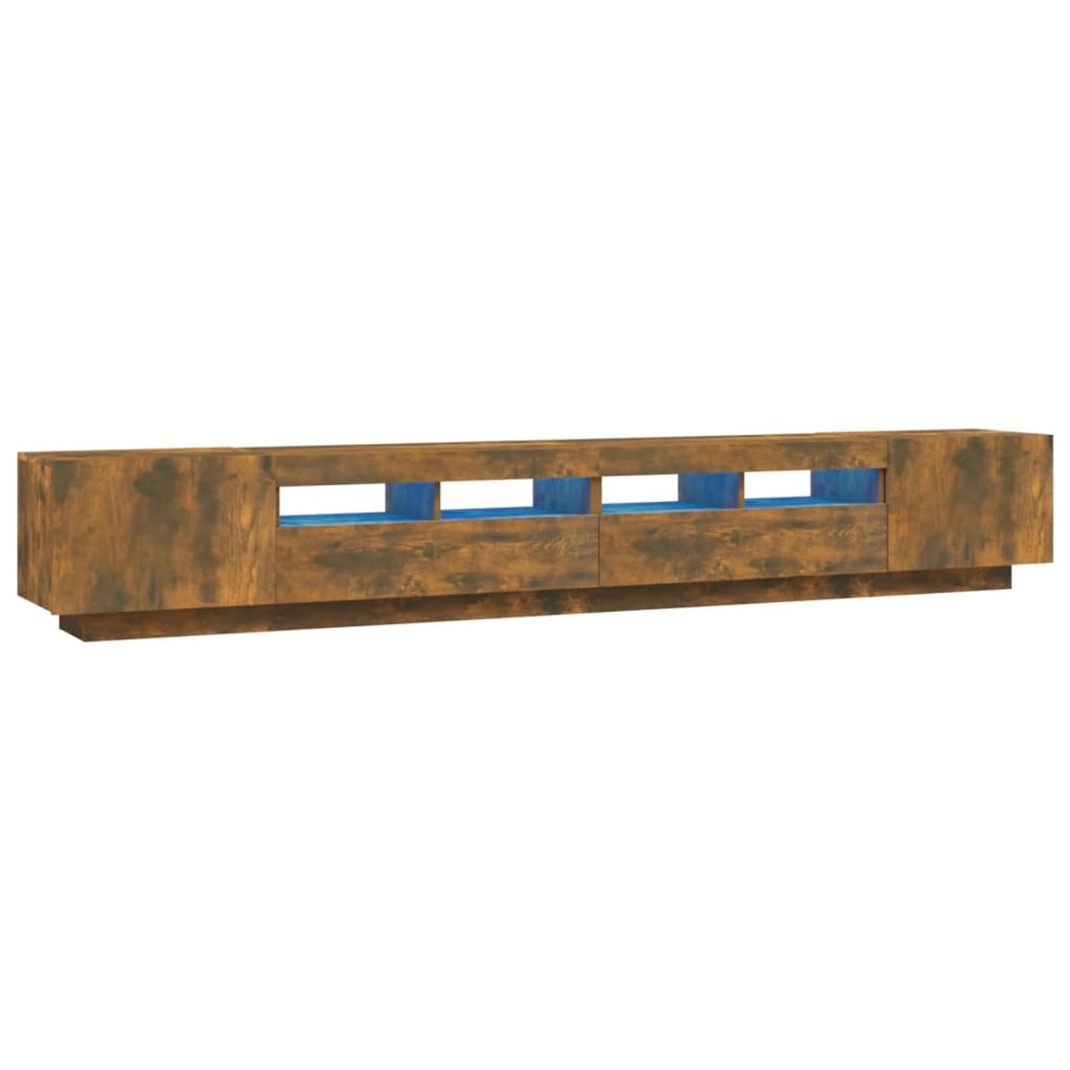 vidaXL 3-Tlg TV-Schrank-Set LED-Leuchten Räuchereiche Holzwerkstoff 3120173