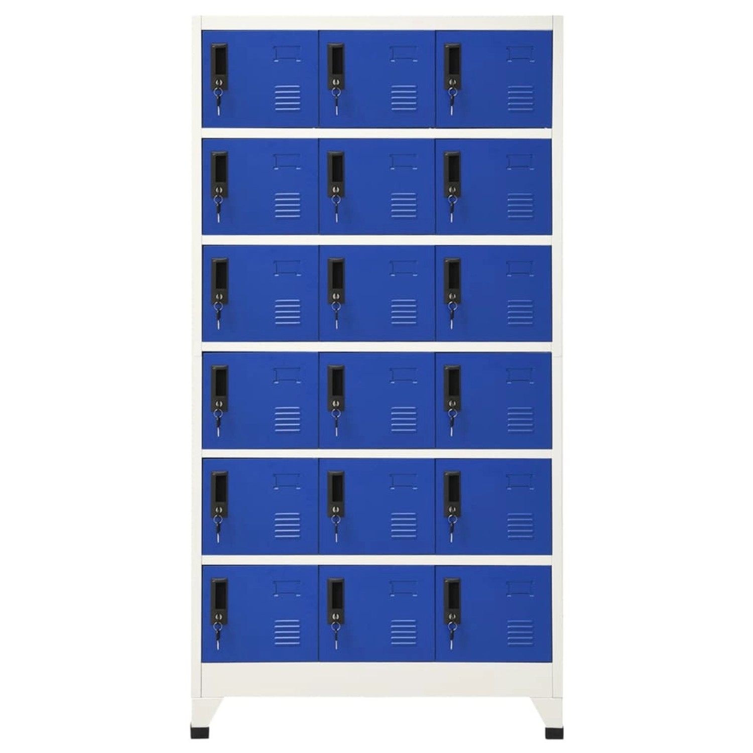 vidaXL Schließfachschrank Grau und Blau 90x40x180 cm Stahl