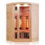 Dewello Infrarotkabine Lakefield für 2 Personen aus Hemlock Tannenholz mit Glasfront.