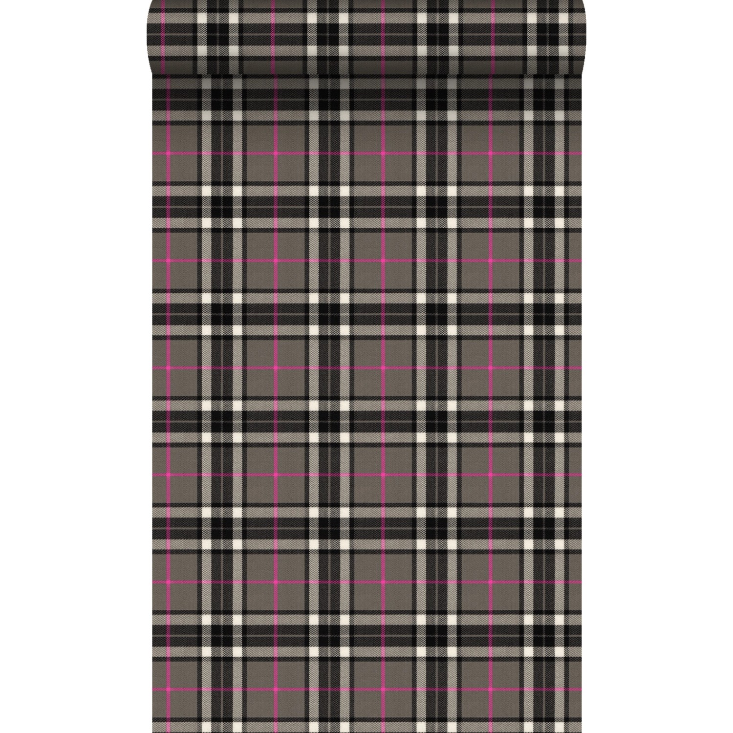 Origin Luxury Wallcoverings Tapete Karomuster Dunkelgrau Und Rosa 53 Cm X 1 günstig online kaufen