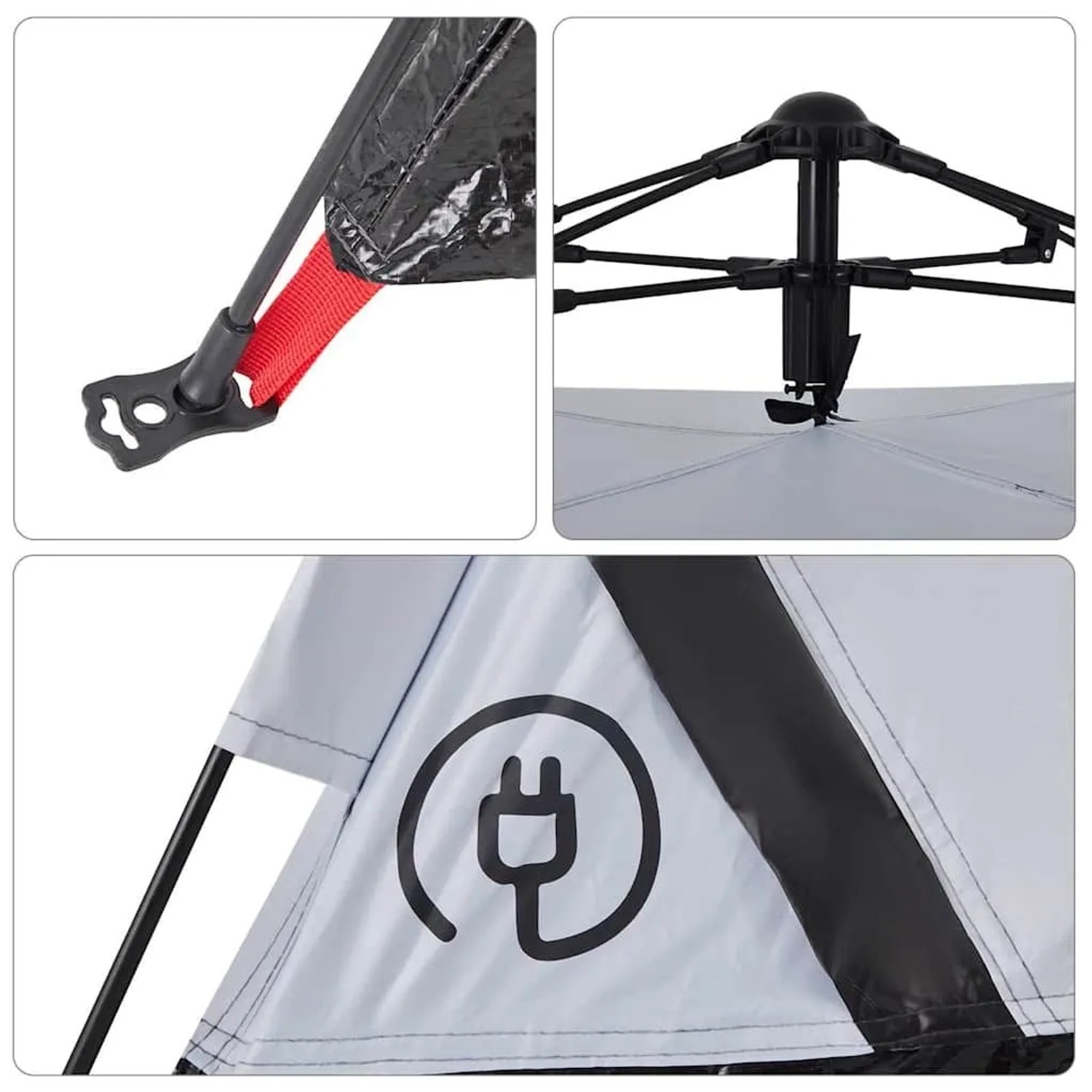 vidaXL Campingzelt 3 Personen Weiß Verdunkelungsstoff Quick Release 4004168_12