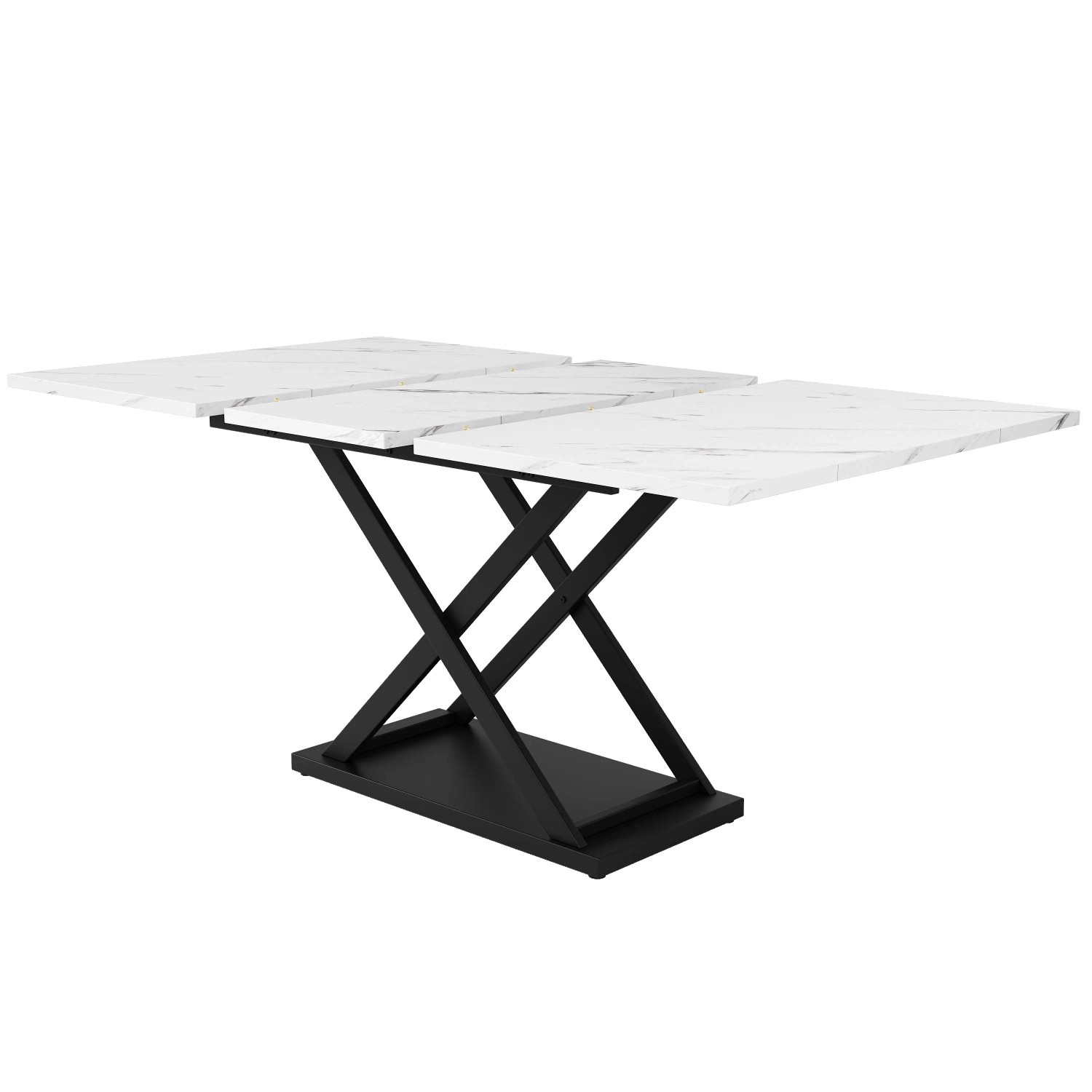 Okwish Esstisch Ausziehbarer Für Küche Und Wohnzimmer 160 × 80 Cm Weiß