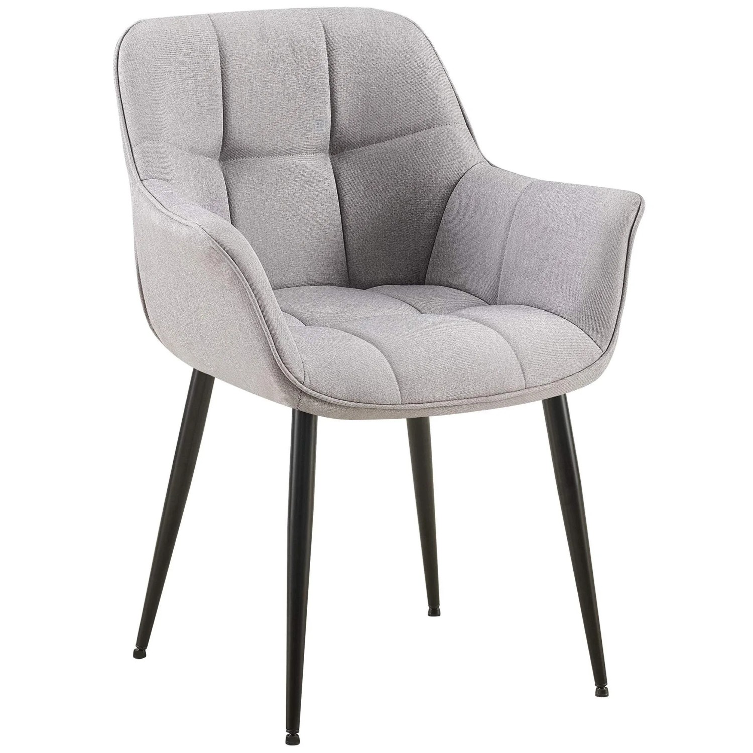 DELUKE Esszimmerstuhl GUNIM Stoff Grau 65x58x85cm Essstühle Esszimmerstühle Küchenstühle Wohnzimmerstühle