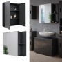 Vicco Badspiegelschrank Irma, anthrazit hochglanz, 80x75 cm, mit offenen Fächern und Spiegeltüren.