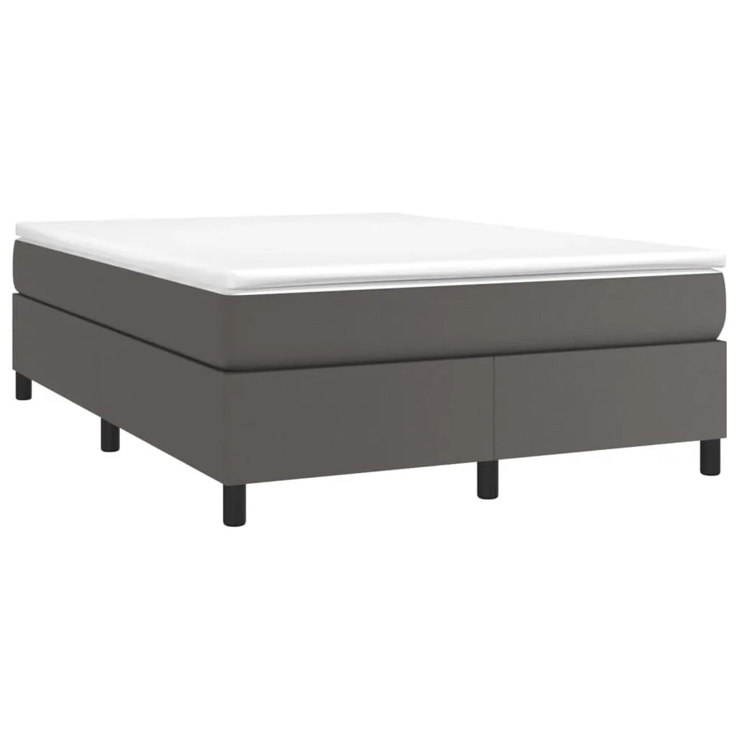 vidaXL Boxspringbett mit Matratze Grau 160x200 cm Kunstleder 3144618 günstig online kaufen