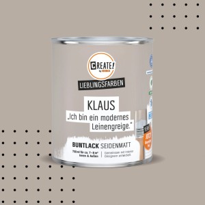 CREATE! by OBI Buntlack Lieblingsfarbe Klaus Leinengreige Seidenmatt 0,75 l