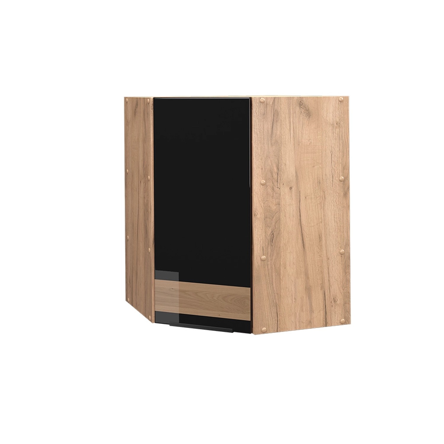 Vicco Eckhängeschrank Fame-Line Schwarz-Eiche Hochglanz/Goldkraft Eiche 57 cm
