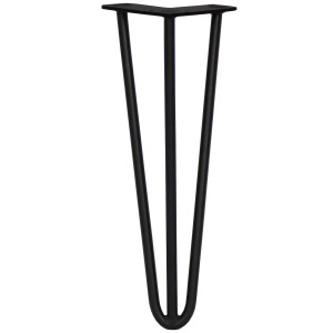 Schwarzes 35.5cm Hairpin Tischbein mit 3 Streben. Robustes Möbelbein aus Stahl für Tische.