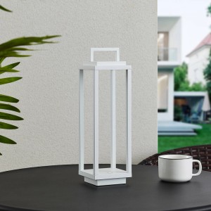 Lucande LED Laterne Mirina 9616218 Dimmbar Spritzwassergeschützt Modern in Weiß aus Aluminium 1-flammig