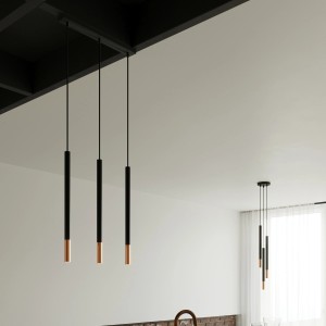 Moderne Sollux Lighting Hängeleuchte Mozaica in Schwarz/Kupfer. Elegante Pendelleuchte für Wohnzimmer und Schlafzimmer.