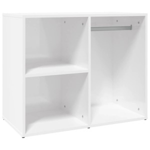 vidaXL Kleiderschrank, hochglanz weiß, 80x40x65 cm, mit Fächern und Kleiderstange.