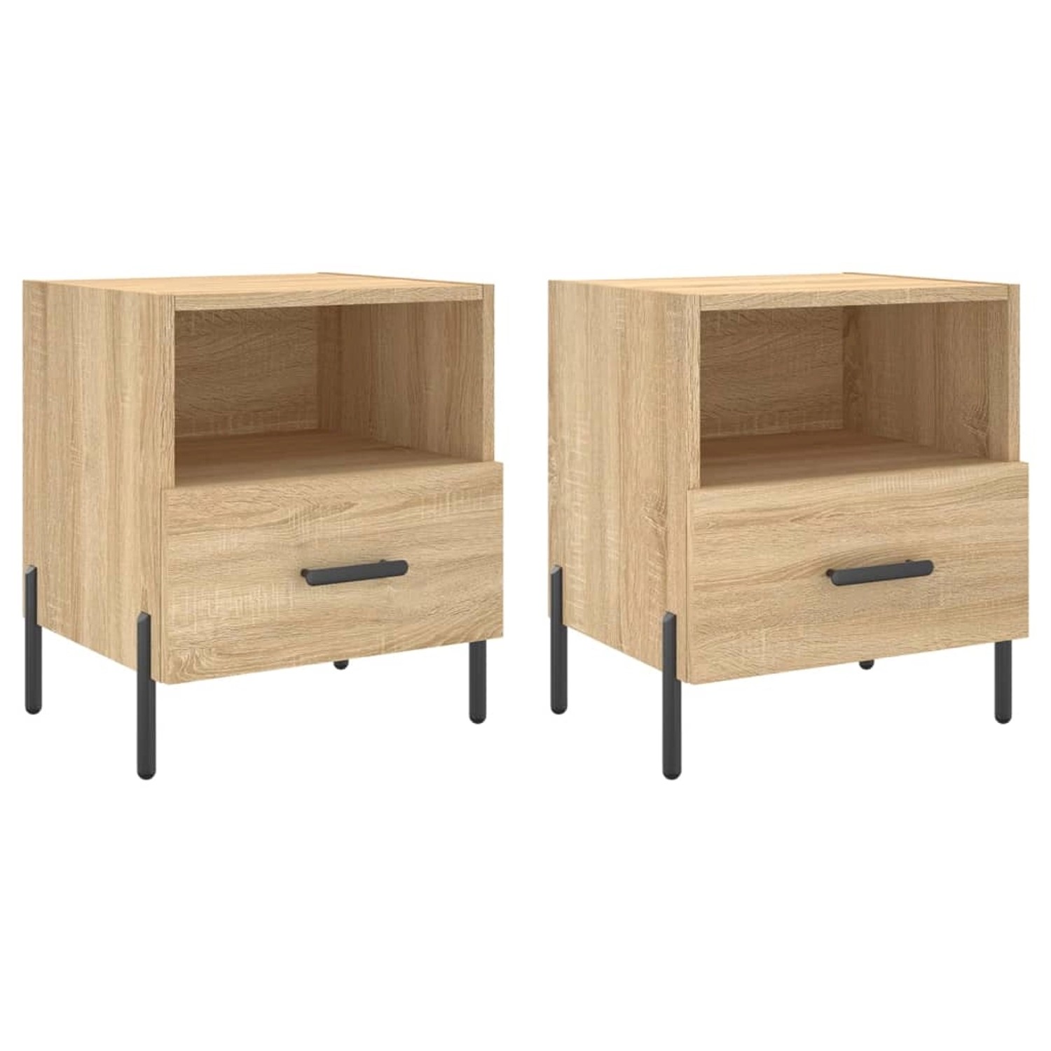 vidaXL Nachttische 2 Stk Sonoma-Eiche 40x35x47,5 cm Holzwerkstoff Modell 3 günstig online kaufen