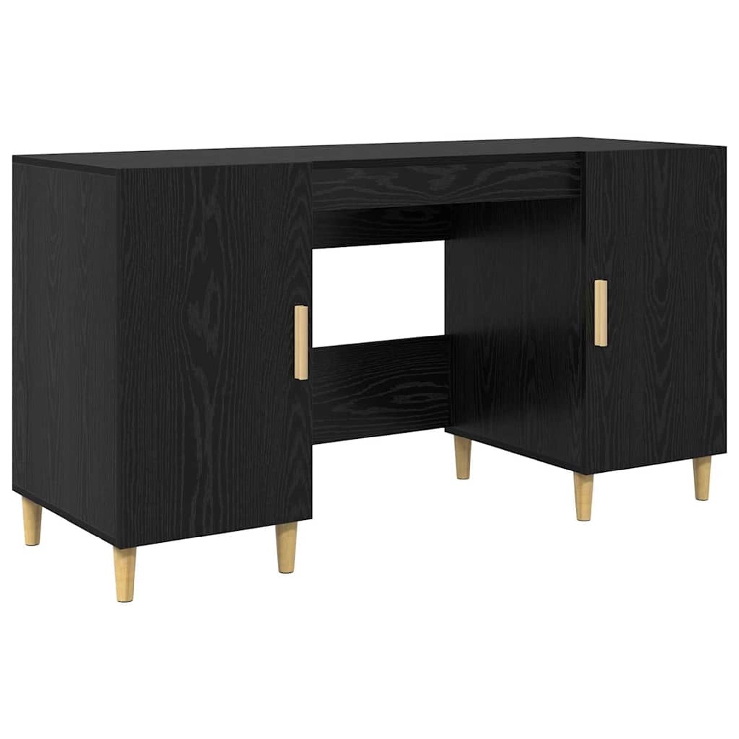 vidaXL Schreibtisch mit Regal Schwarz Eichen-Optik 140 x 50 x 75 cm 886236 günstig online kaufen