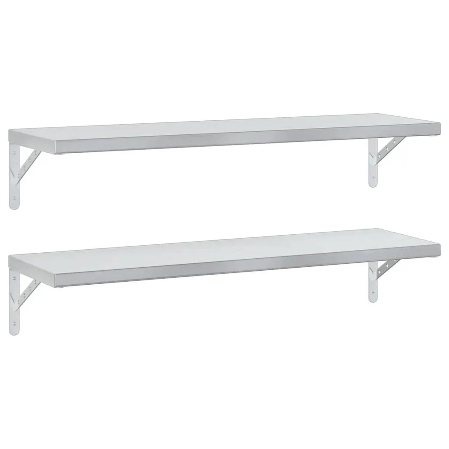vidaXL Wandregale 2 Stk 100x30 cm Silbern Edelstahl 3214503