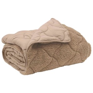 vidaXL Winterbettdecke Taupe 220 x 260 cm Mikrofaser und Teddy-Fleece 42026359