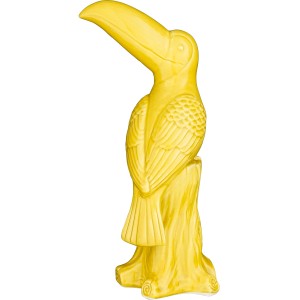 Gelber Deko-Tukan von Mica Decorations, 25 cm hoch, aus Keramik für die Gartendekoration.