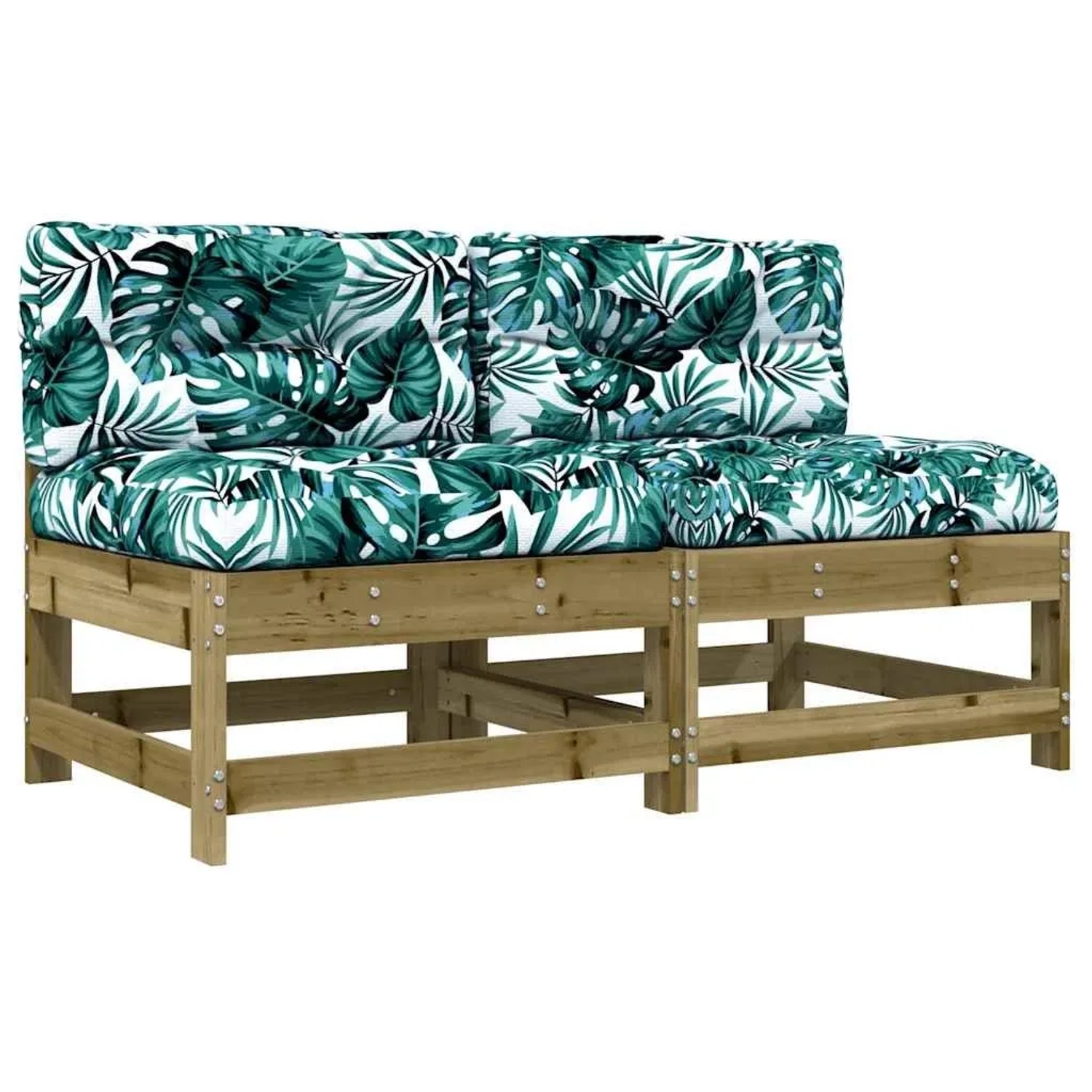 vidaXL Mittelsofas mit Kissen 2 Stk Kiefernholz Imprägniert 825582