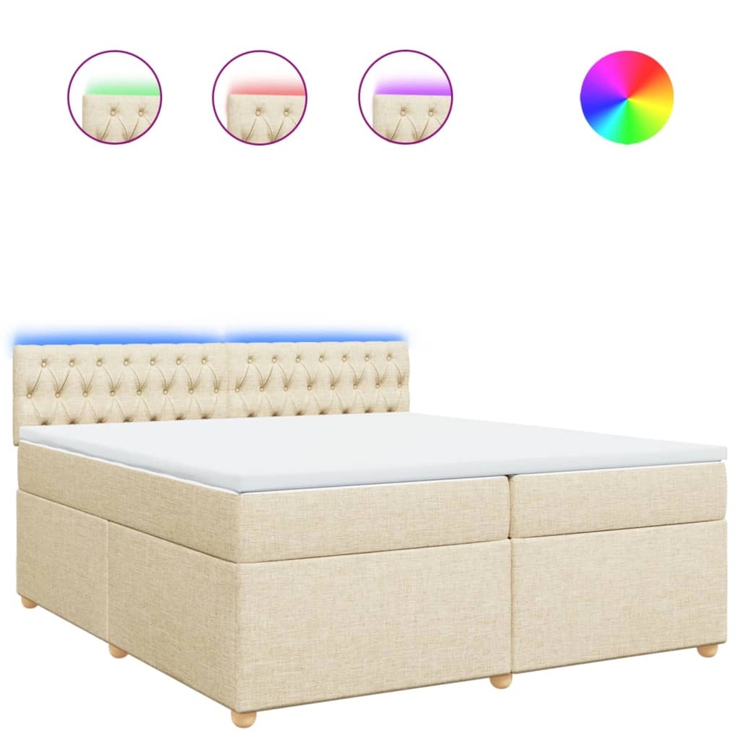 vidaXL Boxspringbett mit Matratze Creme 200x200 cm Stoff 3289099 günstig online kaufen