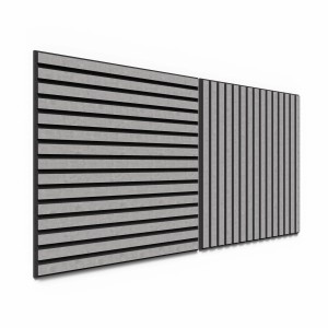 DenPanels Akustikpaneele, 60x60 cm, Betongrau. Schallabsorbierende Wandpaneele für bessere Raumakustik.