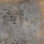 Vabene Dekorfliese Metallica Silver, 60x60 cm, mit modernem Zeitungsdesign für den Innenbereich.