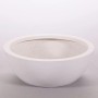 Eleganter, runder Pflanzkübel Schale aus Fiberglas, perlmutt-weiß, 46x16cm.