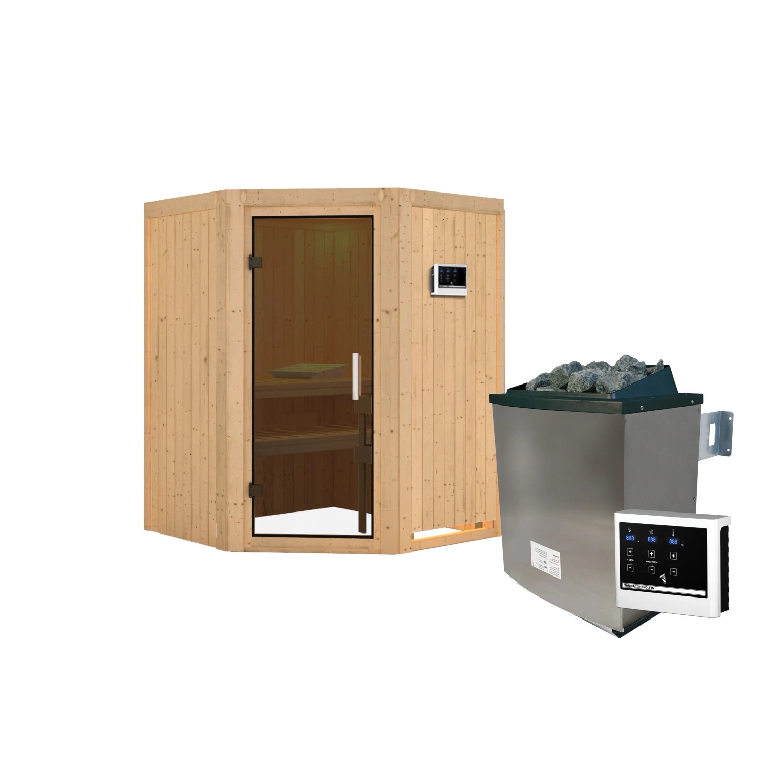 Chillroi Sauna Angel SET Naturbelassen mit 9kW Ofen günstig online kaufen