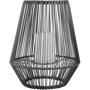 Graue Reality LED Solar-Tischleuchte Mineros mit Korb-Design für stimmungsvolle Gartenbeleuchtung.