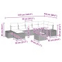 vidaXL 7-teiliges Garten-Sofaset aus grauem Poly Rattan mit Kissen und Tisch.