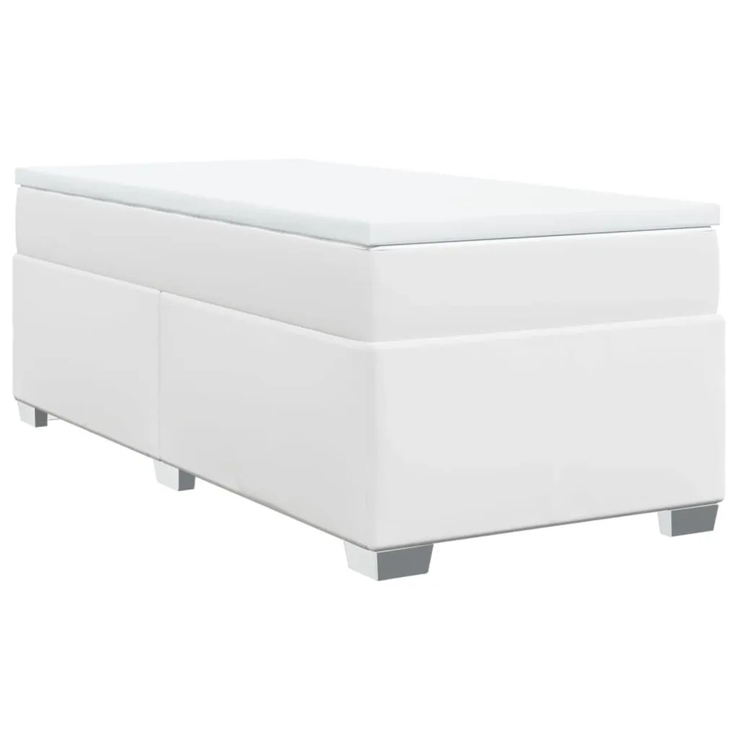 vidaXL Boxspringbett mit Matratze Weiß 80x200 cm Kunstleder 3285186 günstig online kaufen